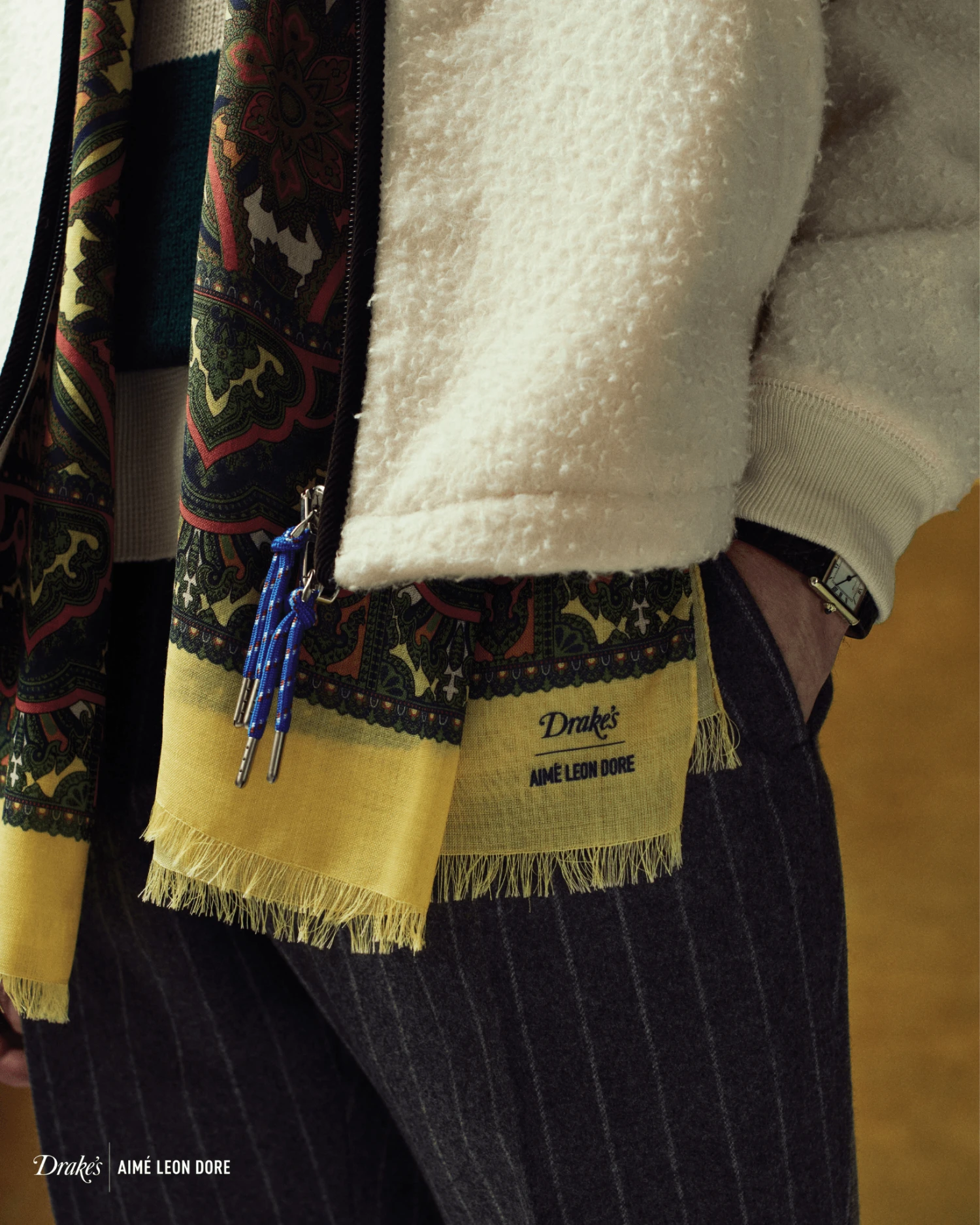 ALD / Drake's Green Archival Graphic Scarf 8 ALD / Drake's Green Archival Graphic Scarf - Image 6