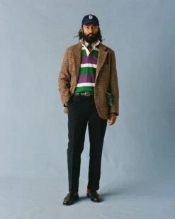 Purple, Green And White Stripe Cotton Rugby Shirt -Drakes Shop 238800020003 b420f1c2 63b0 458a 9e5c ecf6f308cb84