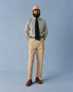 Dark Green Narrow Stripe Poplin Club Collar Shirt -Drakes Shop 238800060003 caebf508 2958 4e06 9c16 718aa041a35a