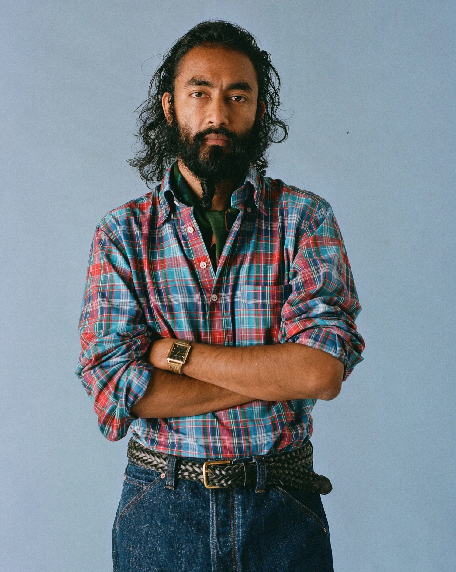 Green Navajo Print Wool-Silk Bandana 8 Green Navajo Print Wool-Silk Bandana - Image 6