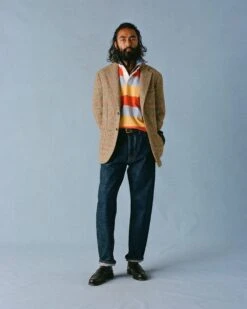 Brown, Green And Blue Houndstooth Check Tweed Blazer -Drakes Shop 238800100005 02e4910e 4530 466b a31e 716feae0512b