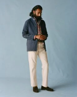 Navy Cotton Duck Canvas Five-Pocket Chore Jacket -Drakes Shop 238800450006 e793ab5f 5b52 44c9 bdf0 6ab6ad235caa