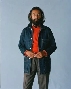 Stone Wash Selvedge Denim Five-Pocket Chore Jacket -Drakes Shop 238800480008 e9737e09 8c13 4b96 a05f b568c269de71