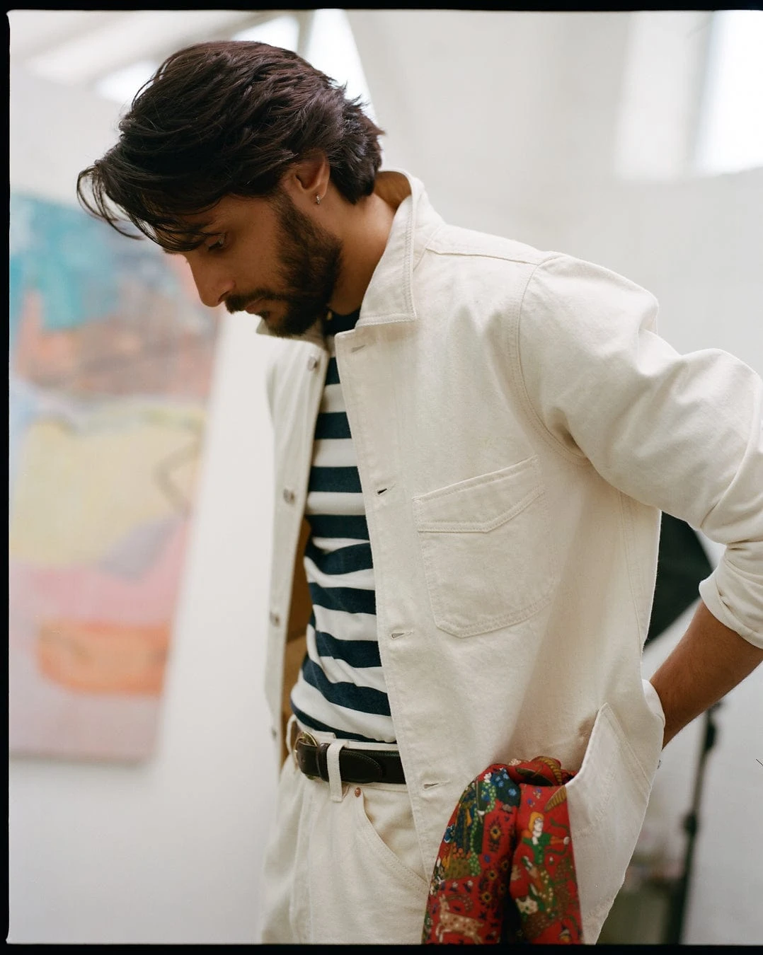 Ecru Selvedge Denim Five-Pocket Chore Jacket 11 Ecru Selvedge Denim Five-Pocket Chore Jacket - Image 9