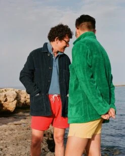 Indigo Cotton Terry Towelling Five-Pocket Chore Jacket 20 Indigo Cotton Terry Towelling Five-Pocket Chore Jacket -Drakes Shop 418690120009