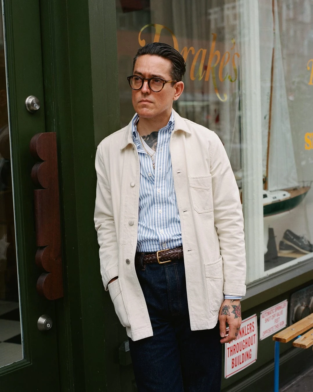 Ecru Selvedge Denim Five-Pocket Chore Jacket 12 Ecru Selvedge Denim Five-Pocket Chore Jacket - Image 10