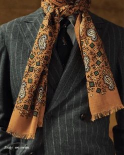 ALD / Drake's Orange Archival Graphic Scarf -Drakes Shop 81