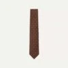 Brown And Green Geometric Medallion Print Madder Twill Silk Tie -Drakes Shop DR1AA1 22794 05 301 1