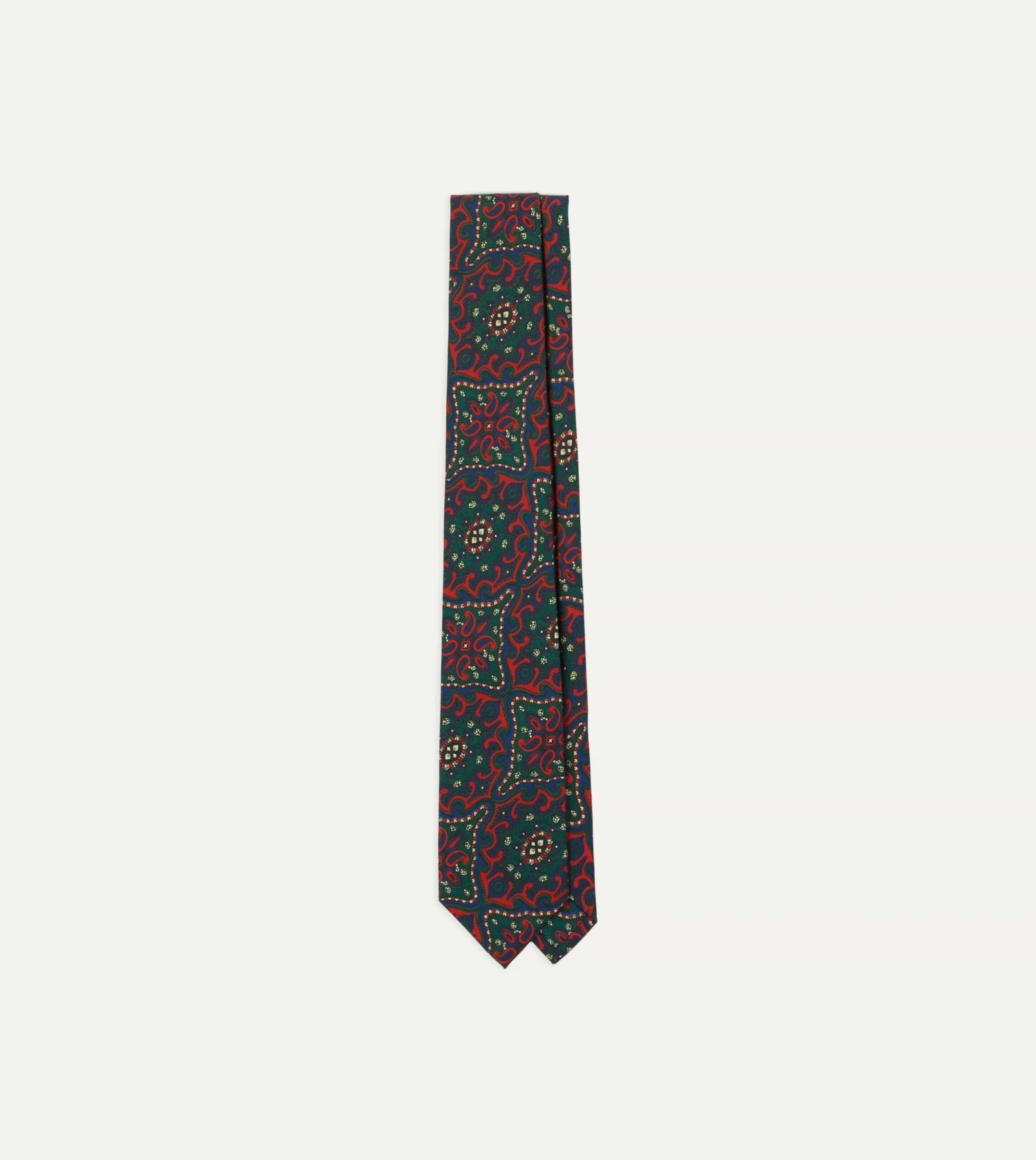 Red And Green Baroque Paisley 36oz Madder Silk Self Tipped Tie 3 Red And Green Baroque Paisley 36oz Madder Silk Self Tipped Tie