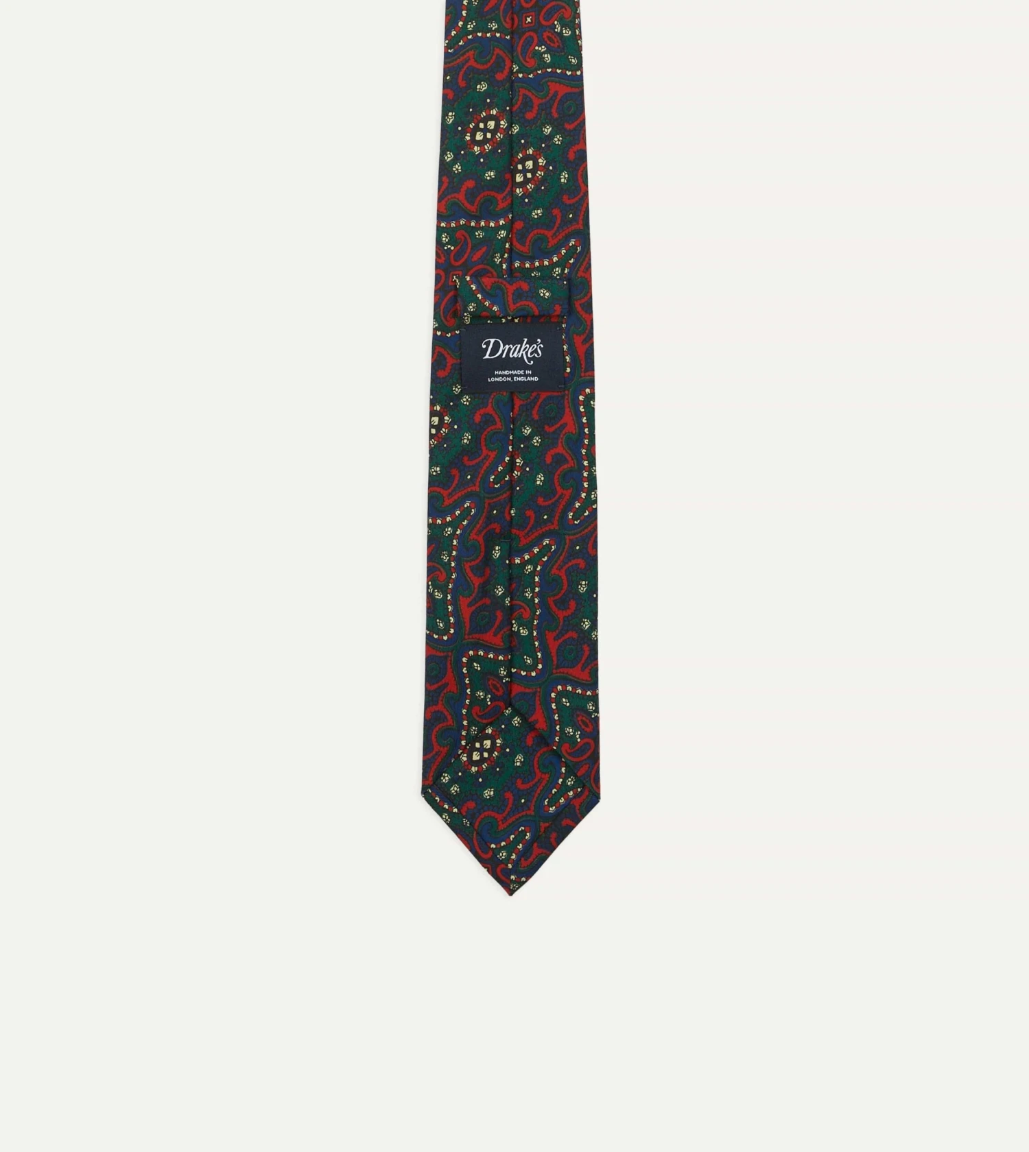 Red And Green Baroque Paisley 36oz Madder Silk Self Tipped Tie 5 Red And Green Baroque Paisley 36oz Madder Silk Self Tipped Tie - Image 3