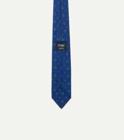 Royal Blue Baroque Paisley 36oz Madder Silk Self Tipped Tie -Drakes Shop DR1AA121011 03200 4