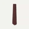 Burgundy Micro Geometric Print Silk Self Tipped Tie -Drakes Shop DR1AA121071 04700 1