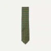 Green And Gold Diamond Medallion Print Madder Twill Silk Tie