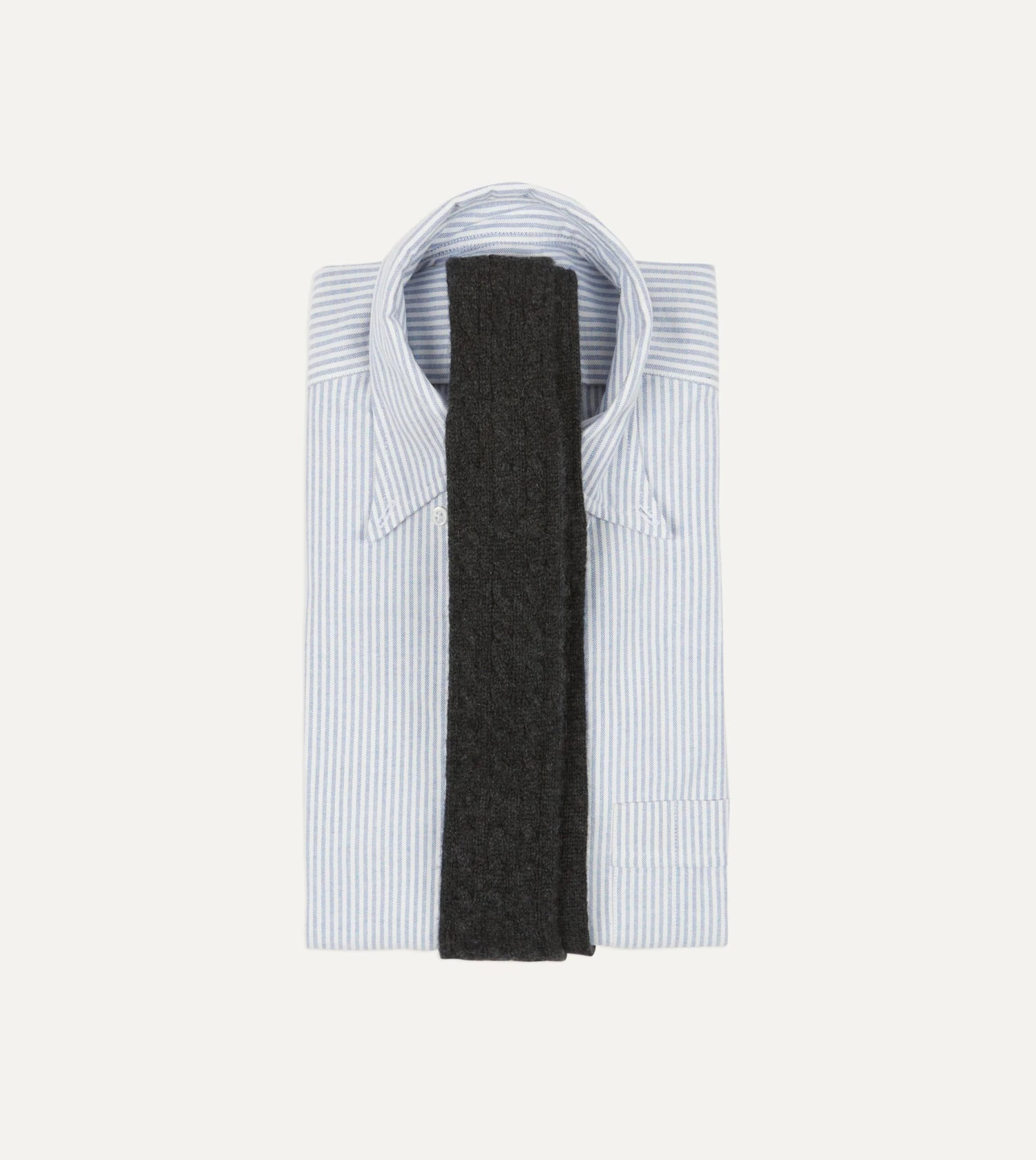Grey Cashmere Cable Knitted Tie 4 Grey Cashmere Cable Knitted Tie - Image 2