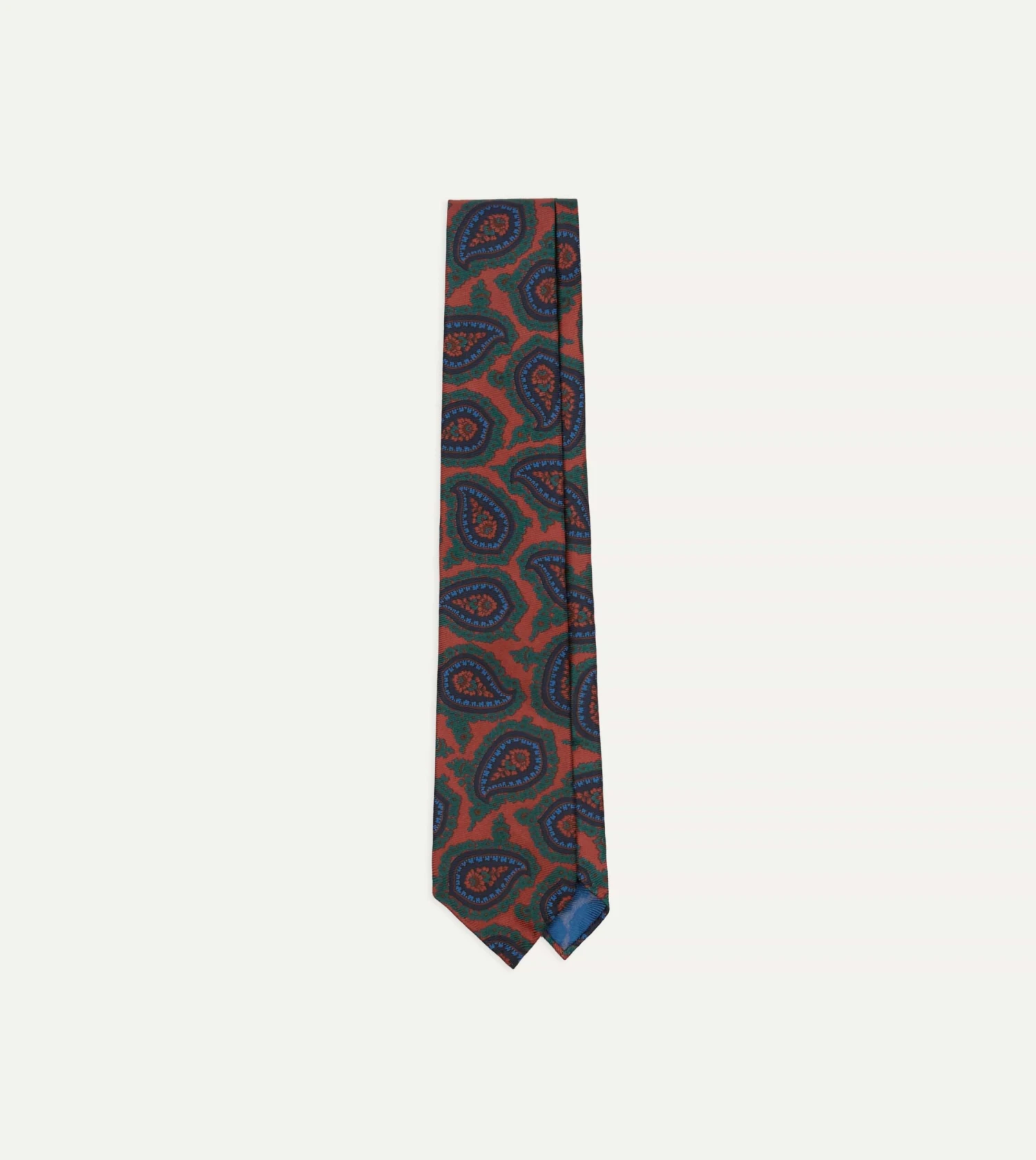 Red Big Paisley Print 40oz Madder Silk Tie 3 Red Big Paisley Print 40oz Madder Silk Tie