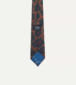 Red Big Paisley Print 40oz Madder Silk Tie 8 Red Big Paisley Print 40oz Madder Silk Tie -Drakes Shop DR1AAG19545 03701 4
