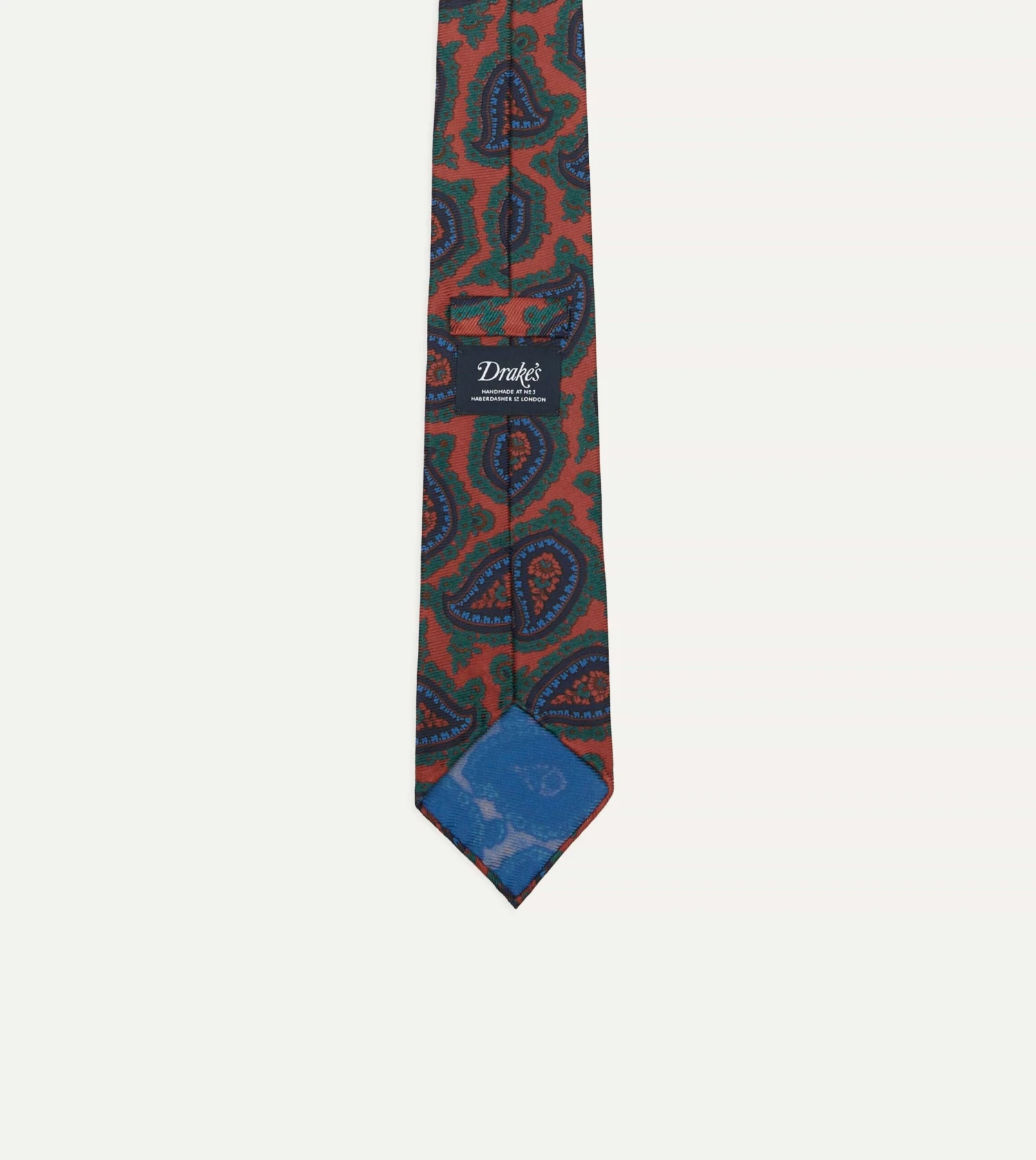 Red Big Paisley Print 40oz Madder Silk Tie 5 Red Big Paisley Print 40oz Madder Silk Tie - Image 3