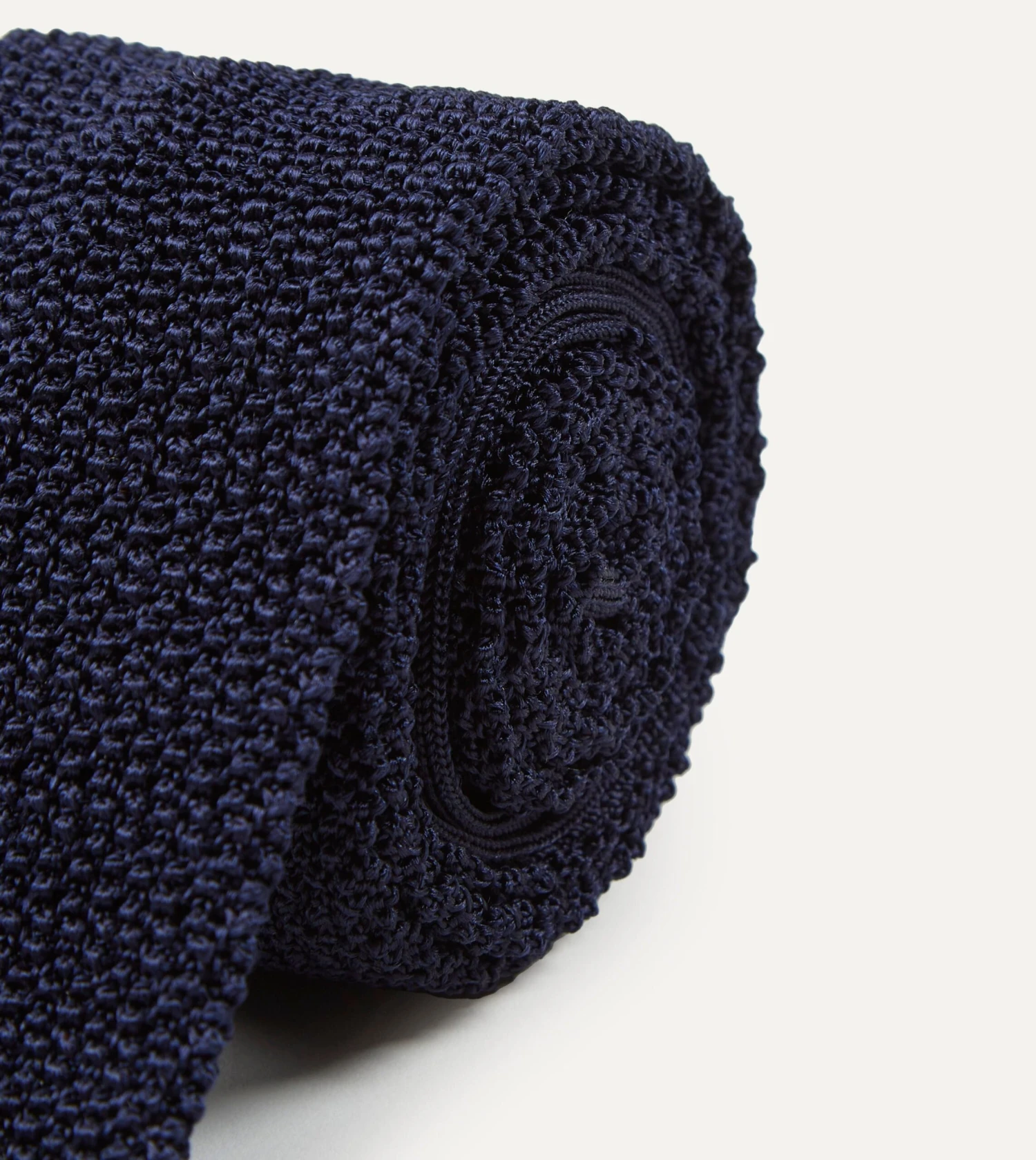 Navy Knitted Silk Solid Colour Tie 5 Navy Knitted Silk Solid Colour Tie - Image 3