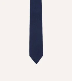 Indigo Pure Cashmere Solid Tipped Tie -Drakes Shop DR1AAN 01211 02 250 3