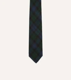 Blackwatch Fine Woven Grenadine Silk Tipped Tie -Drakes Shop DR1AAN 15541 01 403 3