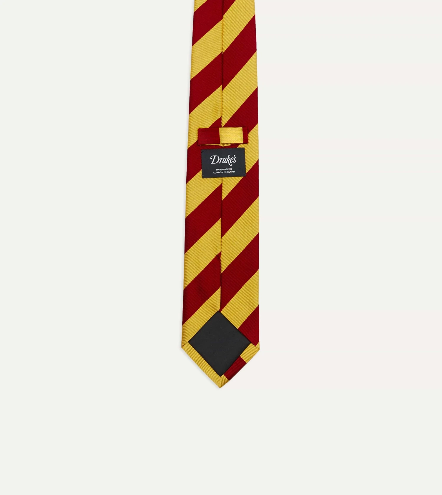 Red And Yellow Broad Stripe Silk Tipped Tie 5 Red And Yellow Broad Stripe Silk Tipped Tie - Image 3