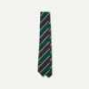 Green, Navy And Red Multi Stripe Silk Tipped Tie -Drakes Shop DR1AAN23113 01402 2