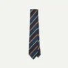 Navy, Blue And Red Multi Stripe Silk Tipped Tie
