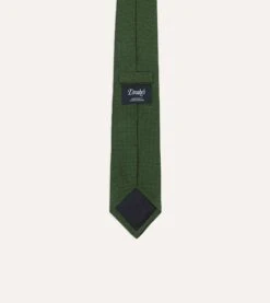 Green Micro Polka Dot Embroidered Tipped Tie -Drakes Shop DR1AAN23117 01401 4