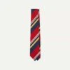 Navy, Red And Yellow Baiadera Stripe Mogador Tipped Tie -Drakes Shop DR1AAN23128 02702 2