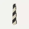 Navy And Ecru Broad Stripe Silk Tipped Tie -Drakes Shop DR1AAN23131 01252 2