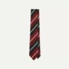 Red, Navy And White Regimental Stripe Mogador Tipped Tie -Drakes Shop DR1AAN23132 01702 2