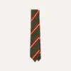 Green And Red Regimental Stripe Mogador Tipped Tie -Drakes Shop DR1AAN23590 01402 2