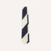 Navy And White Dual Block Stripe Mogador Tipped Tie -Drakes Shop DR1AAN23614 01252 2