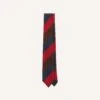 Navy, Red And Brown Triple Stripe Mogador Tipped Tie -Drakes Shop DR1AAN23615 03252 2