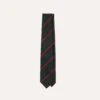 Green And Brown Stripe Silk Mogador Tipped Tie -Drakes Shop DR1AAN24108 03 202 1