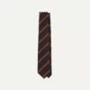 Navy, Orange And Red Regimental Stripe Mogador Tipped Tie -Drakes Shop DR1AAN24111 02 252 1