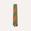 Orange And Green Wide Stripe Repp Silk Tipped Tie -Drakes Shop DR1AAN24119 02802 1