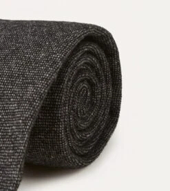 Black Pure Cashmere Solid Hand Rolled Tie 11 Black Pure Cashmere Solid Hand Rolled Tie -Drakes Shop DR1AAR01211 13100 3