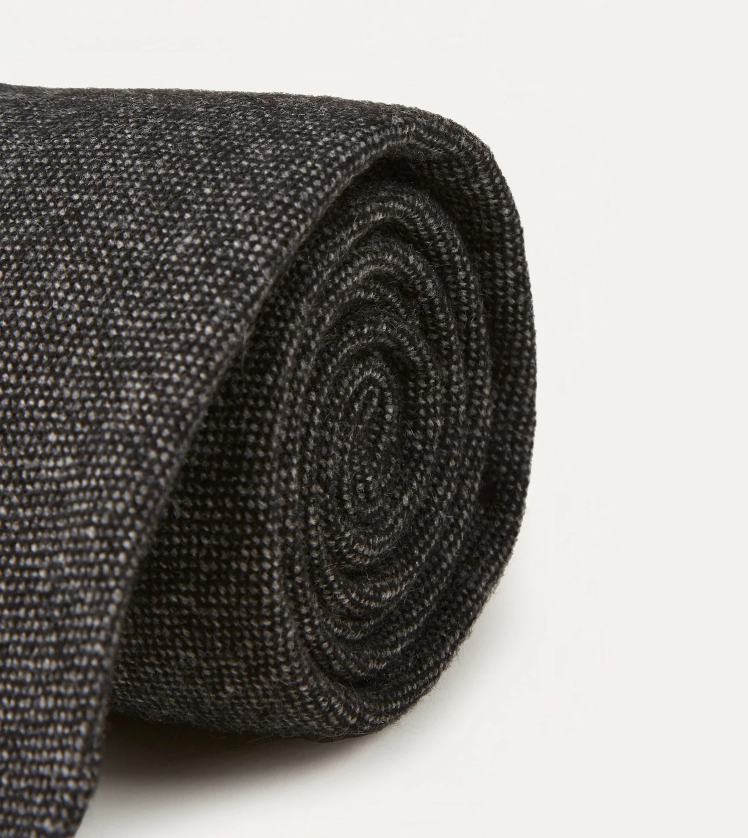 Black Pure Cashmere Solid Hand Rolled Tie 7 Black Pure Cashmere Solid Hand Rolled Tie - Image 5