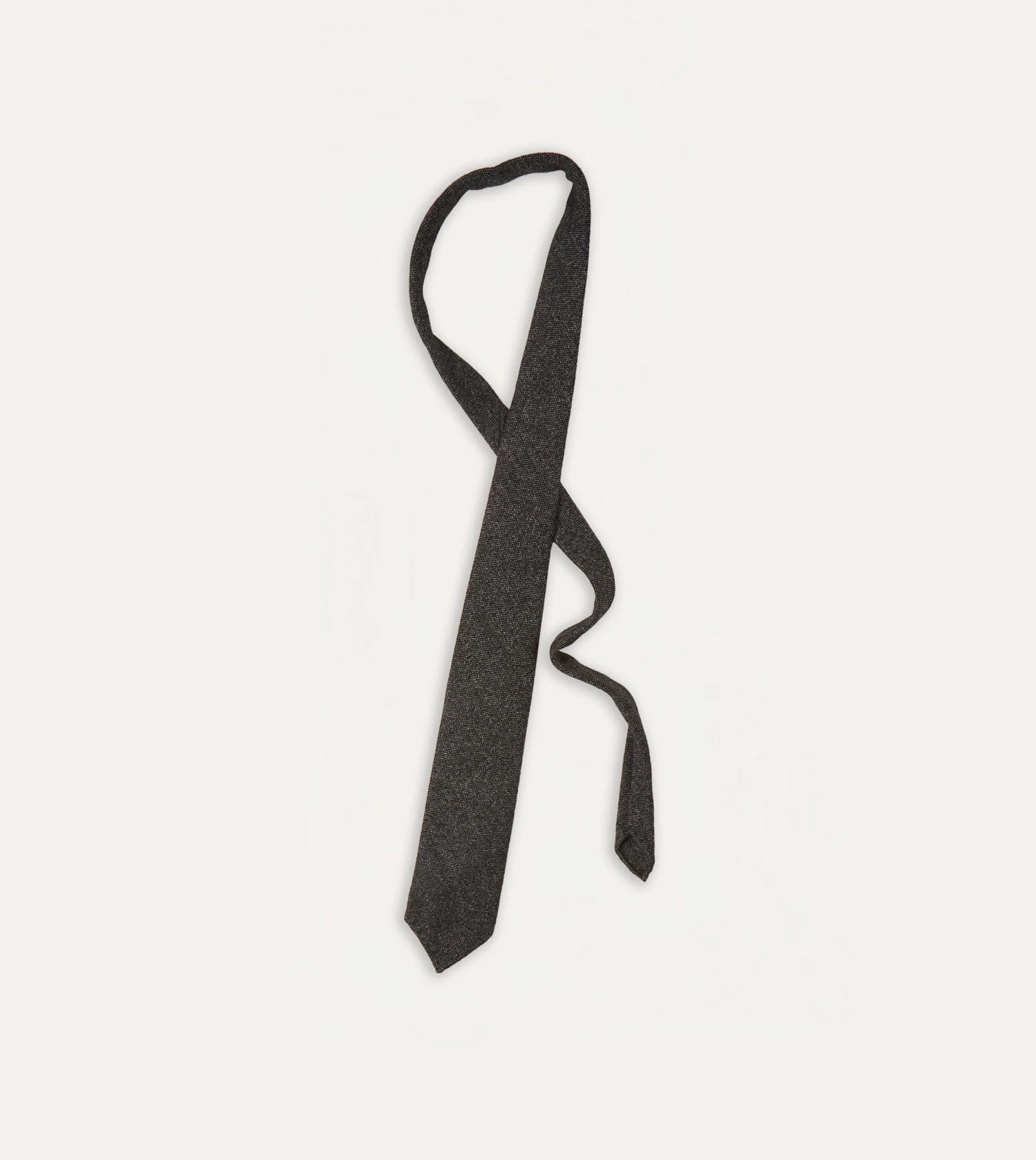 Black Pure Cashmere Solid Hand Rolled Tie 6 Black Pure Cashmere Solid Hand Rolled Tie - Image 4