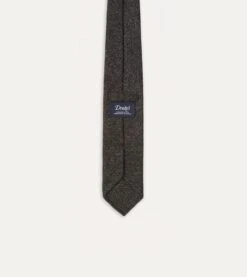 Black Pure Cashmere Solid Hand Rolled Tie 9 Black Pure Cashmere Solid Hand Rolled Tie -Drakes Shop DR1AAR01211 13100 5