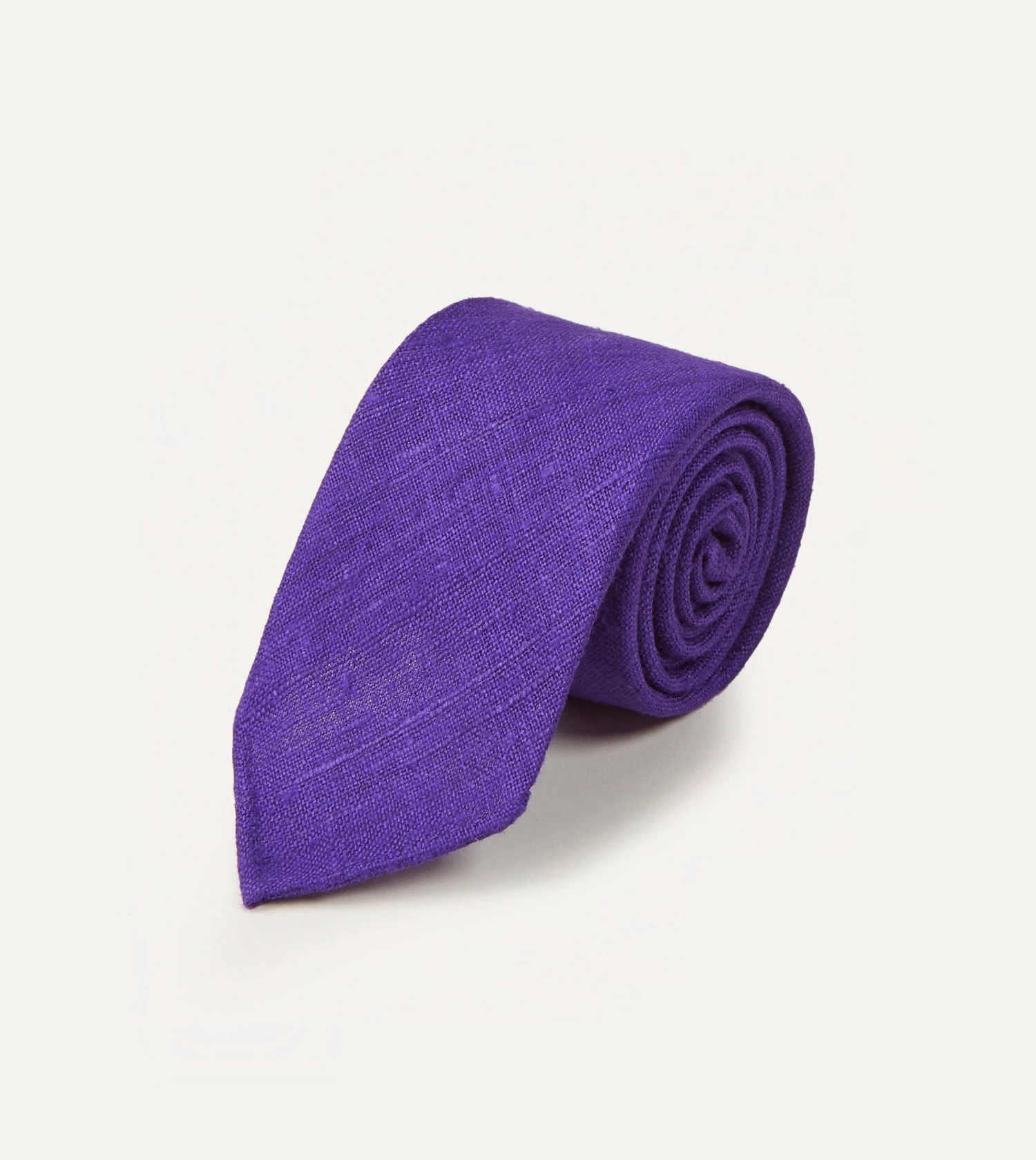 Purple Tussah Hand Rolled Silk Tie 4 Purple Tussah Hand Rolled Silk Tie - Image 2