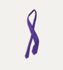 Purple Tussah Hand Rolled Silk Tie 10 Purple Tussah Hand Rolled Silk Tie -Drakes Shop DR1AAR06449 07900 4