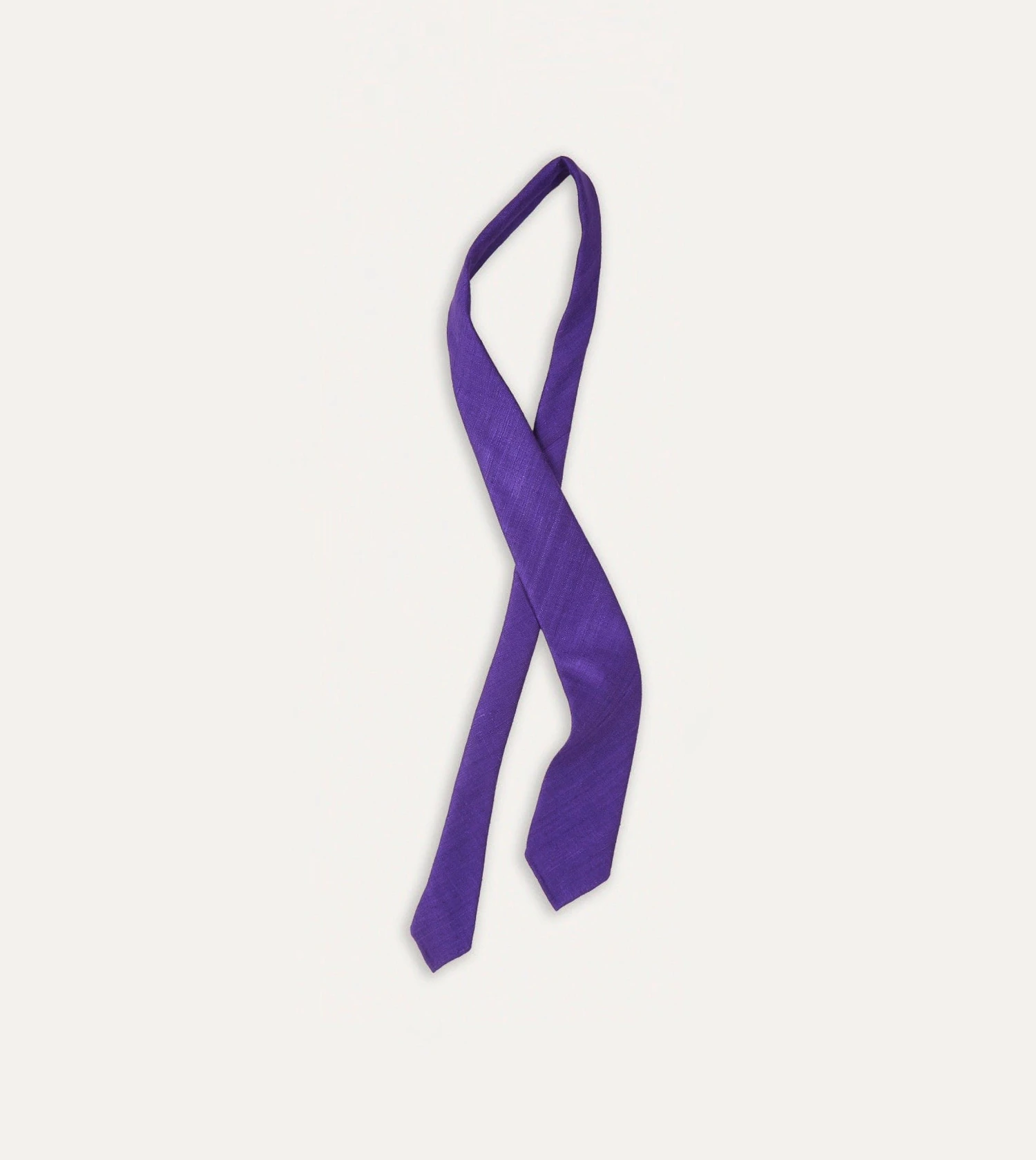 Purple Tussah Hand Rolled Silk Tie 6 Purple Tussah Hand Rolled Silk Tie - Image 4