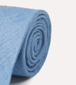 Blue Tussah Hand Rolled Silk Tie -Drakes Shop DR1AAR06449 08200 3