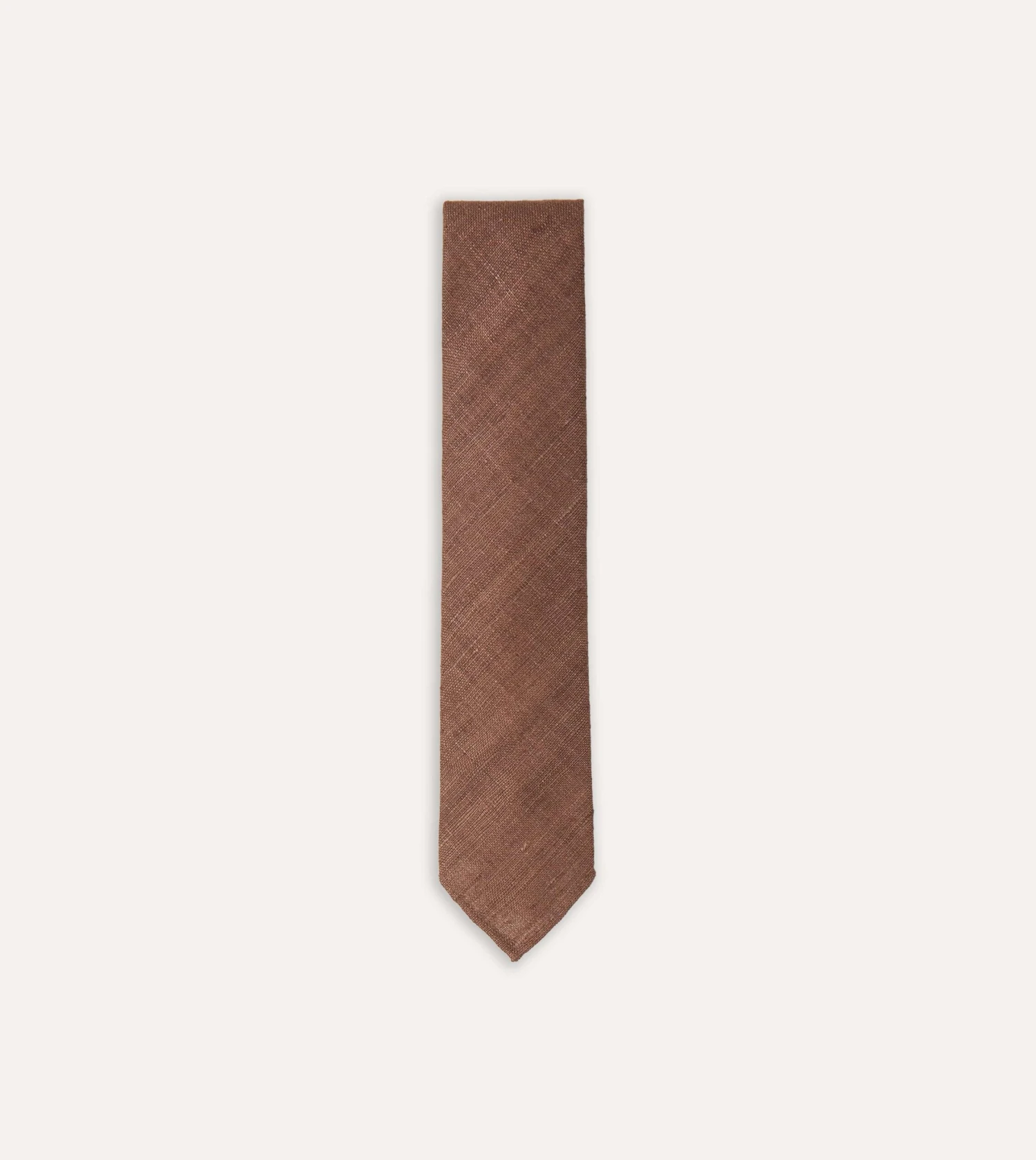 Brown Tussah Hand Rolled Silk Tie 3 Brown Tussah Hand Rolled Silk Tie