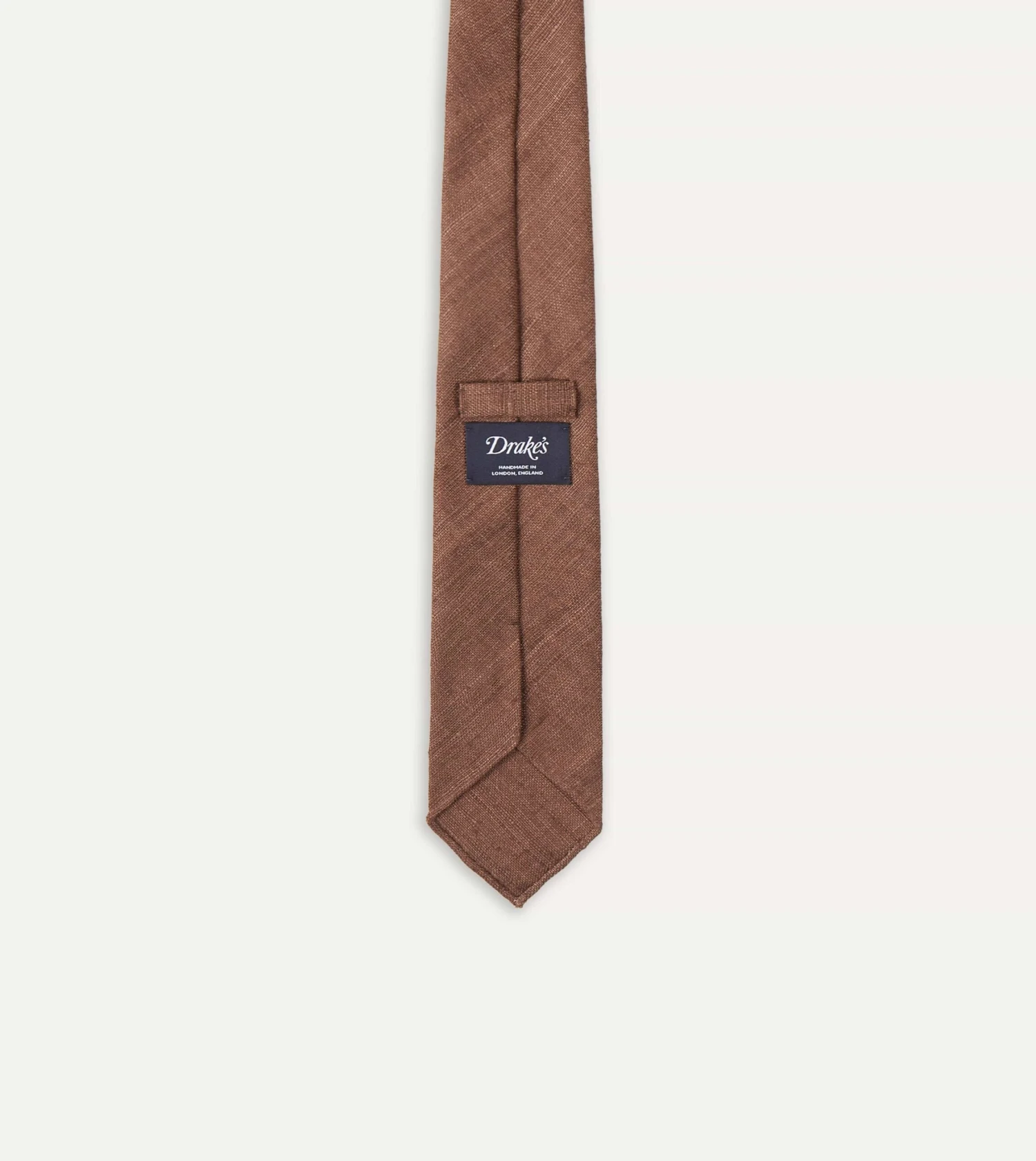 Brown Tussah Hand Rolled Silk Tie 7 Brown Tussah Hand Rolled Silk Tie - Image 5