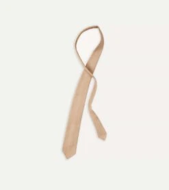 Sand Tussah Hand Rolled Silk Tie -Drakes Shop DR1AAR06449 18050 4