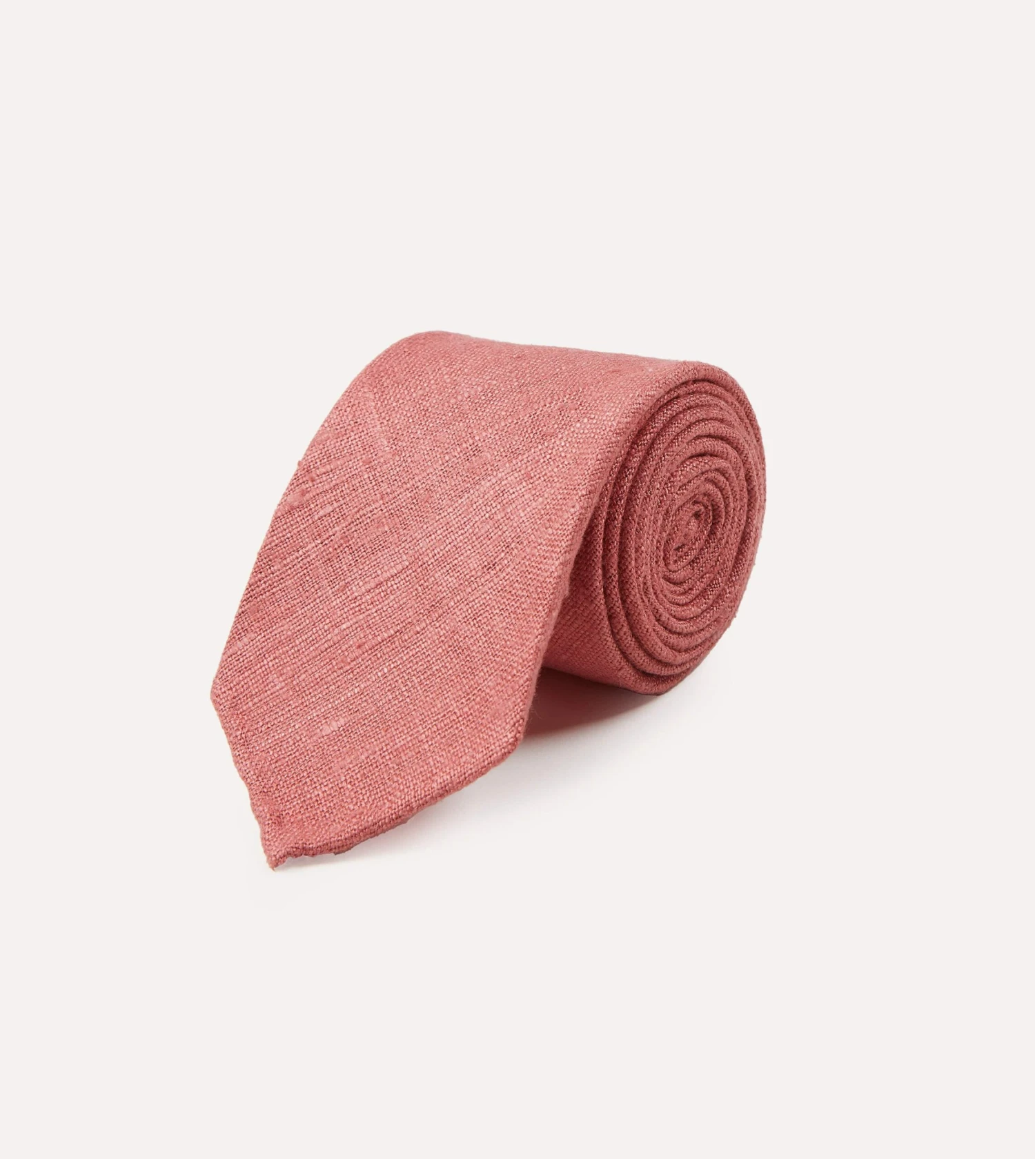 Pink Tussah Hand Rolled Silk Tie 4 Pink Tussah Hand Rolled Silk Tie - Image 2