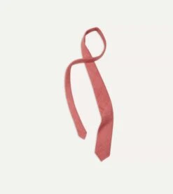 Pink Tussah Hand Rolled Silk Tie 10 Pink Tussah Hand Rolled Silk Tie -Drakes Shop DR1AAR06449 22990 4